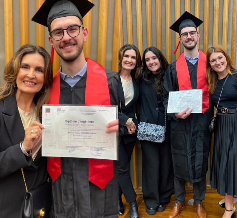 Fátima Bernardes participa de formatura do filho — Foto: Instagram