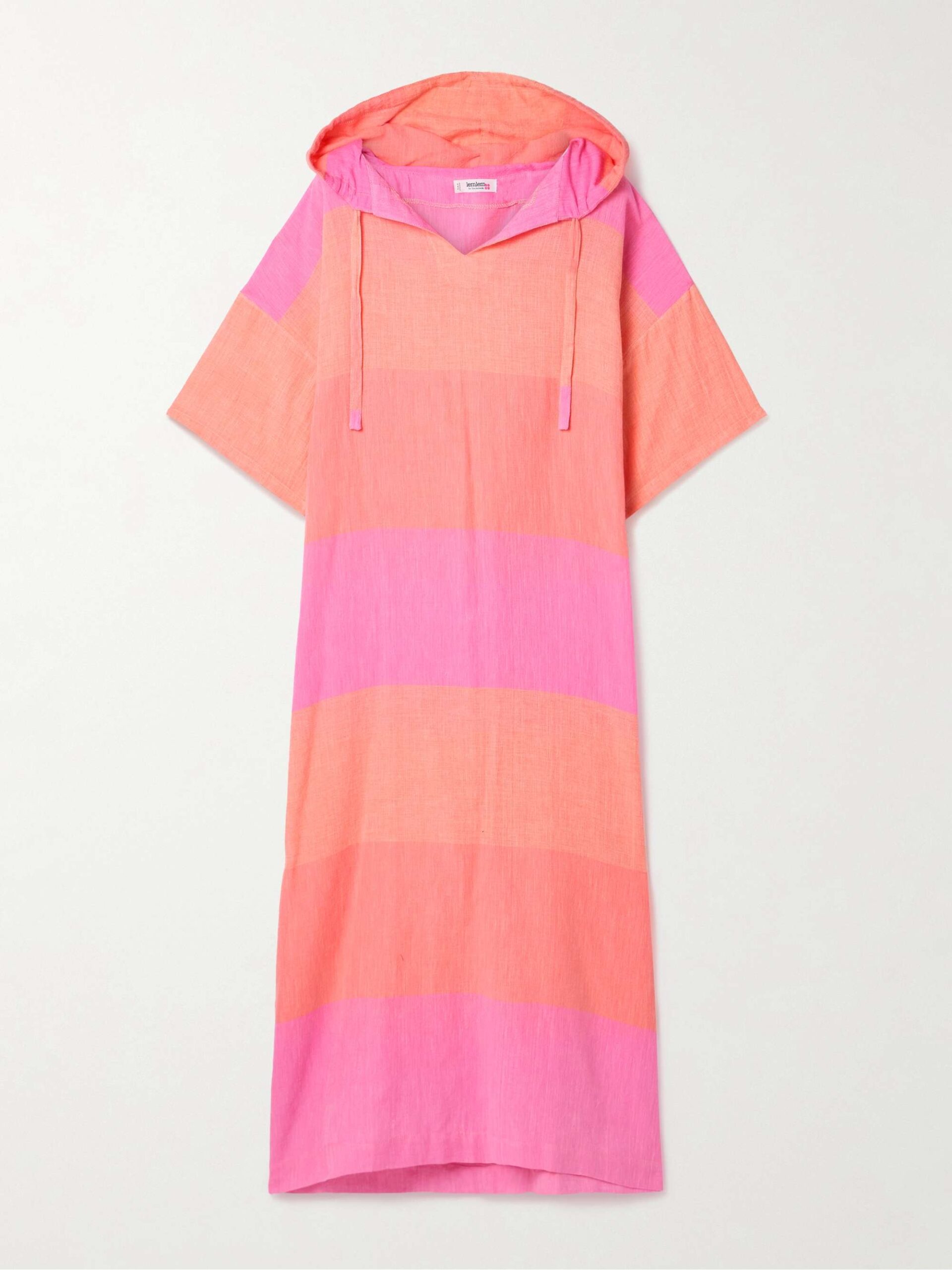 Beritu Hooded Striped Cotton Coverup