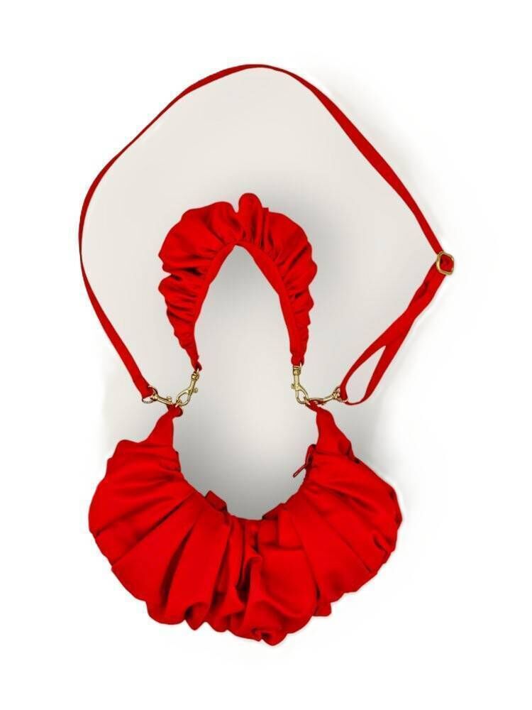 Ruche Clutch Scarlet Satin, August Night, €245