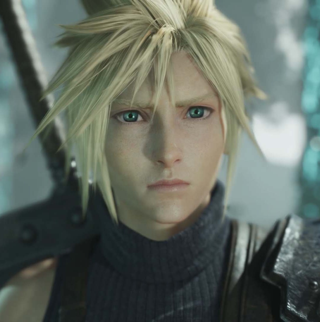 A screenshot of Cloud Strife in Final Fantasy VII Rebirth.