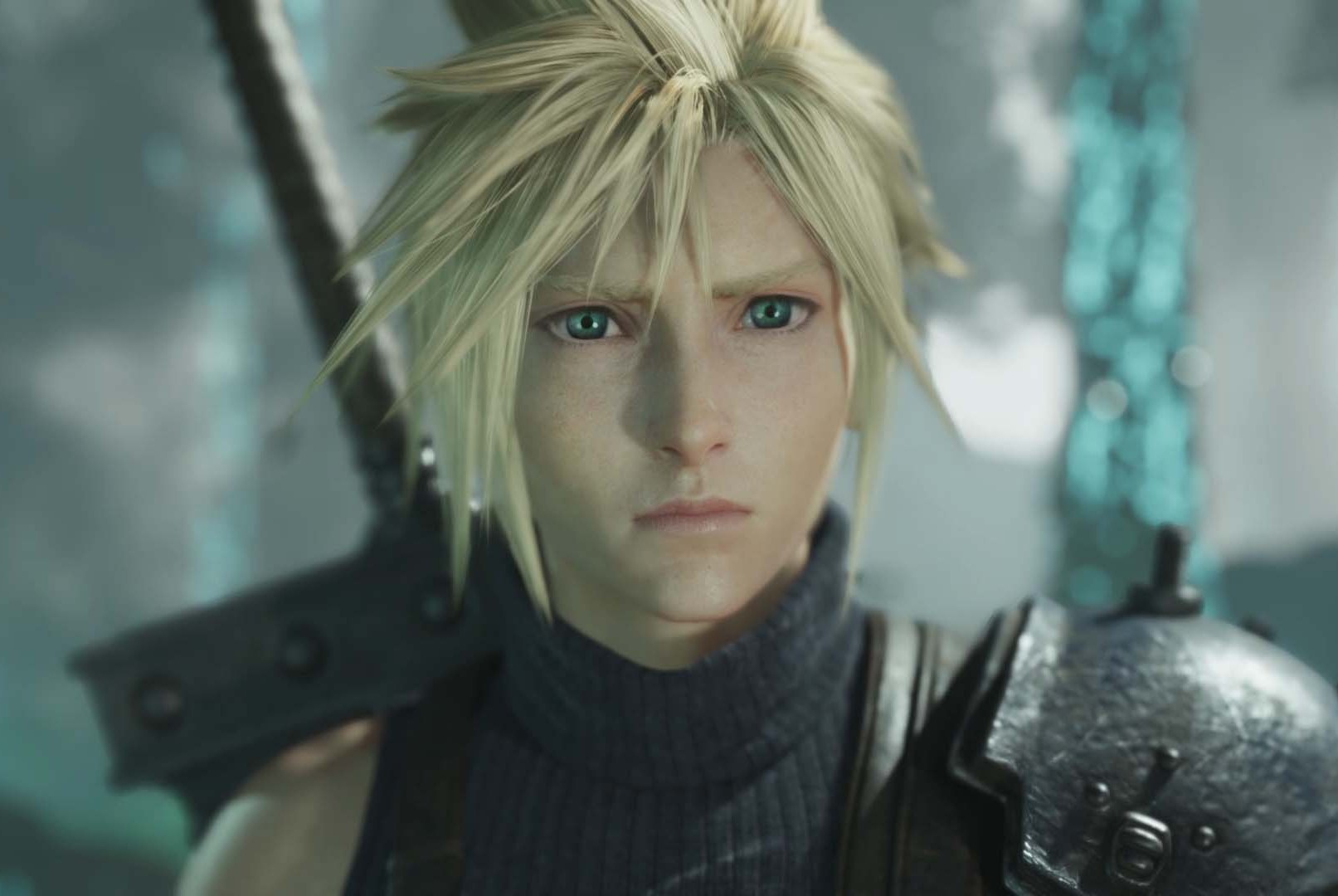 A screenshot of Cloud Strife in Final Fantasy VII Rebirth.